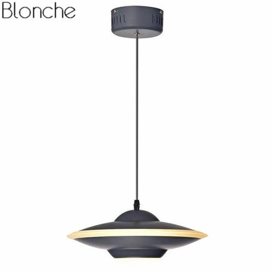 Suspension Led Industrielle Soucoupe Métal Gris Sombre Luminaire Chambre