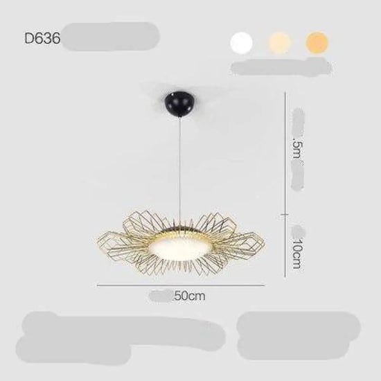 Suspension Led Luxe Métal Avec Abat-Jour Doré / Naturelle Luminaire Chambre