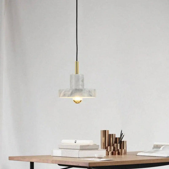 Suspension Led Marbre Blanc Design Luminaire Chambre