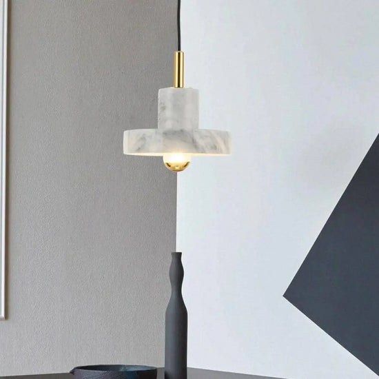 Suspension Led Marbre Blanc Design Luminaire Chambre