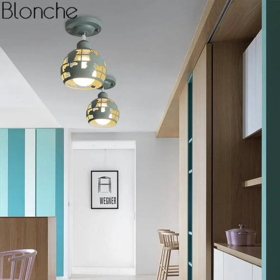 Suspension Led Métal Coloré Enfant Luminaire Chambre