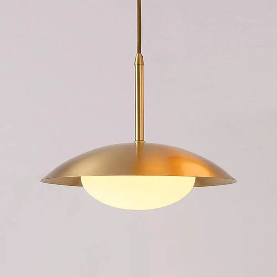 Suspension Led Métal Doré Abat-Jour Luminaire Doré