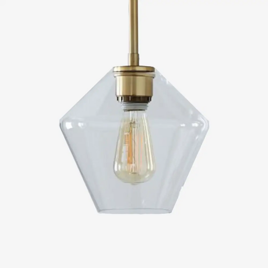 Suspension Led Métal Et Verre Multi-Formes C - Transparent Luminaire Doré