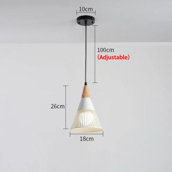 Suspension Led Moderne Conique Abril Blanc Luminaire Chambre