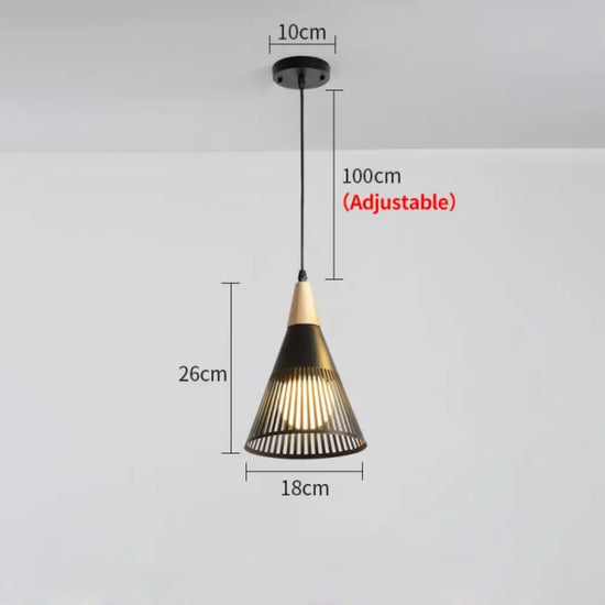 Suspension Led Moderne Conique Abril Noir Luminaire Chambre