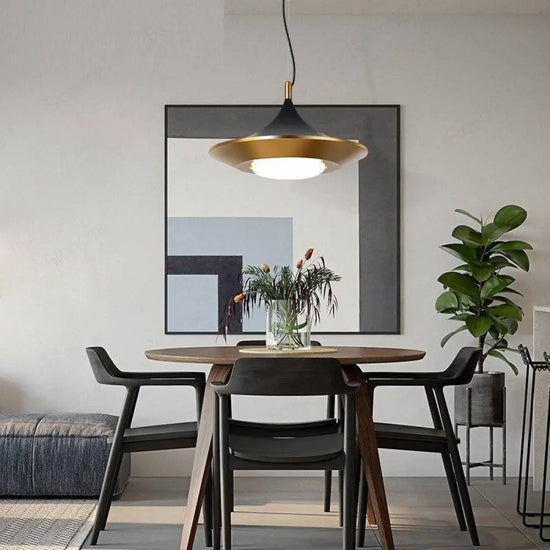 Suspension Led Moderne Dorée Triangulaire Luminaire Doré