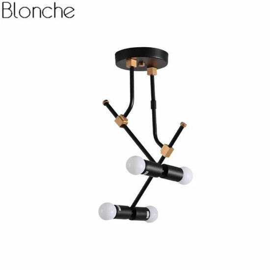 Suspension Led Noire Rétro Moderne Luminaire Chambre