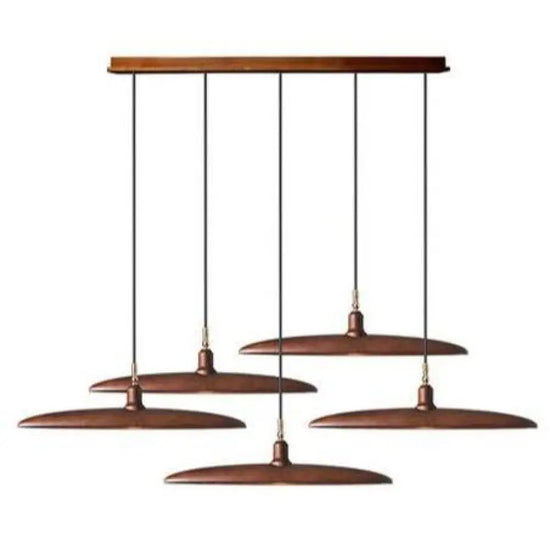 Suspension Led Nordic Bois Abat-Jour E / Marron Froide Luminaire Chambre