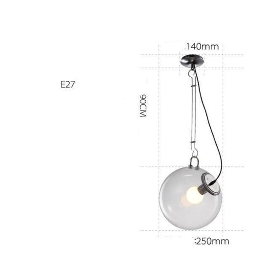 Suspension Led Octave En Verre Sphérique 25Cm / Froide Luminaire Chambre