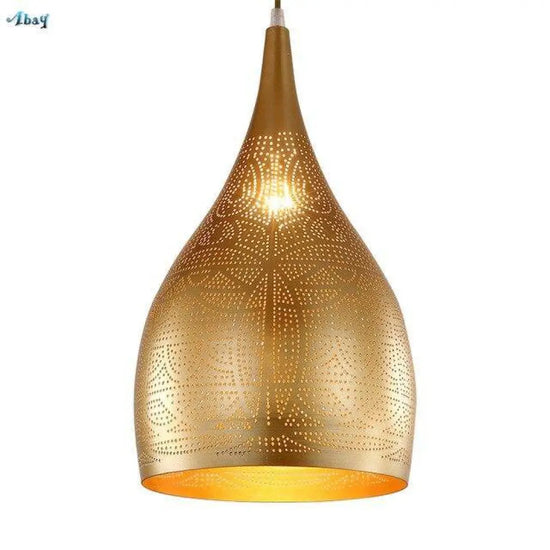 Suspension Led Ovale Industrielle C - Doré Luminaire Doré