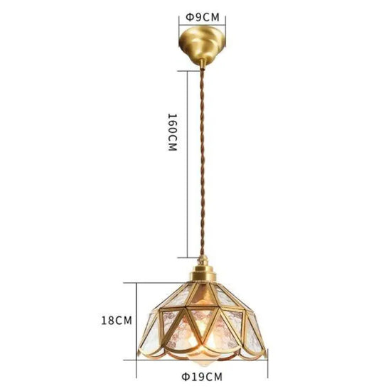 Suspension Led Rétro En Verre Doré E / 4W Luminaire