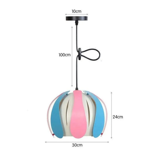 Suspension Led Ronah Abat-Jour Coloré Bleu Et Rose - 30Cm Luminaire Chambre