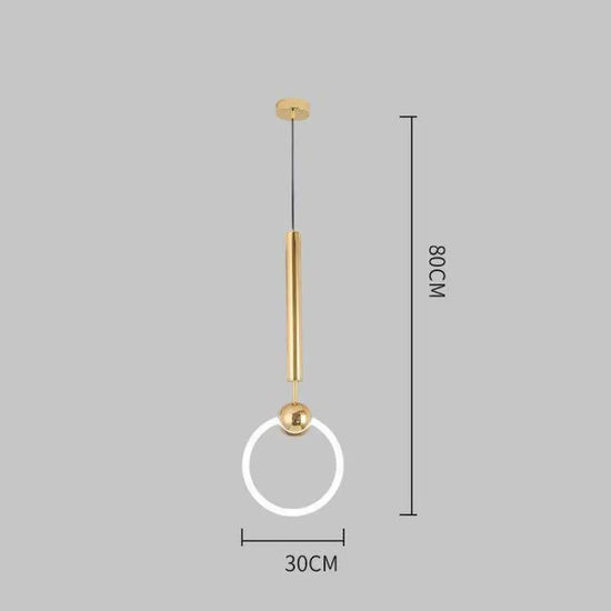 Suspension Led Ronde Jaxlong Dorée Doré Luminaire Chambre