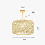 Suspension Led Rotin Avec Abat-Jour Coloré Luminaire Chambre