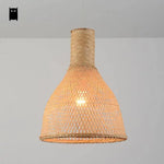 Suspension Led Rotin Beige Arrondie Luminaire Chambre