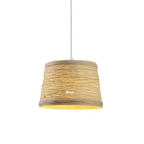 Suspension Led Rotin Moderne Sevyn B - Beige Luminaire Chambre