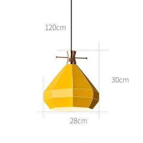 Suspension Led Scandinave En Métal Coloré Jaune Luminaire Chambre