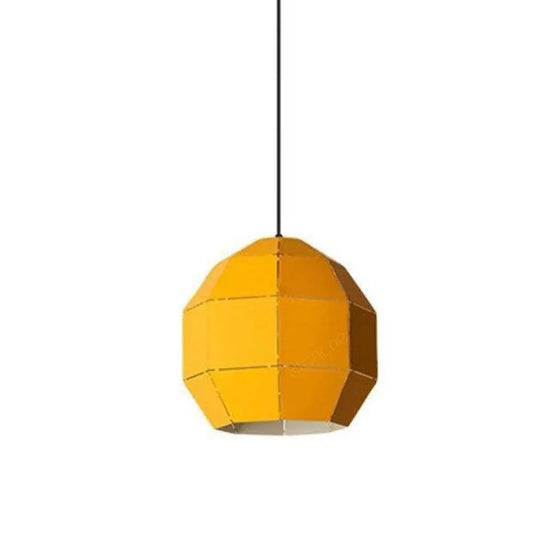 Suspension Led Sphérique Métal Coloré A / Jaune Luminaire Chambre