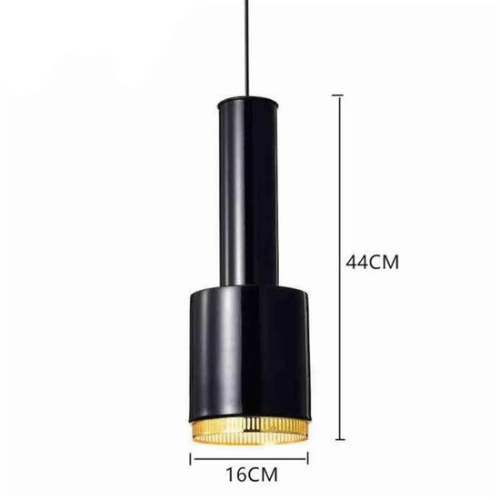 Suspension Led Tubulaire Industrielle Noir Luminaire Doré