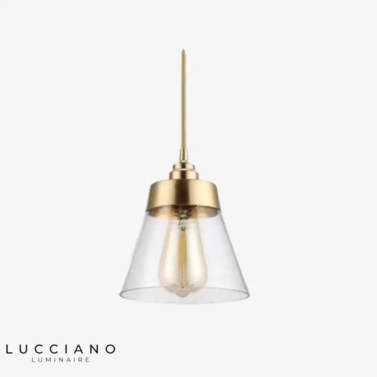 Suspension Led Verre Et Doré Light Loft Luminaire Doré