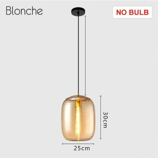 Suspension Led Verre Ovale Industrielle Ambré Luminaire Chambre