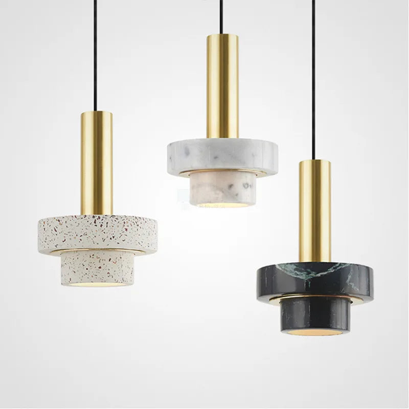 Suspension Lustre nordique Simple moderne luxe marbre Restaurant couloir allée café balcon bar chevet lampe décorative
