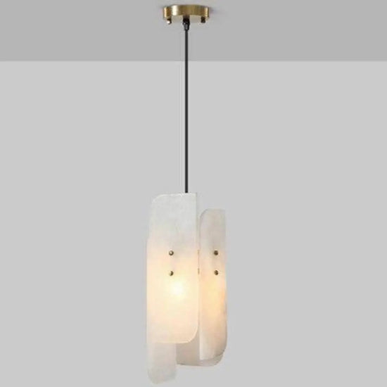 Suspension Marbre Blanc Led Luxe 15 X 40Cm Luminaire Chambre