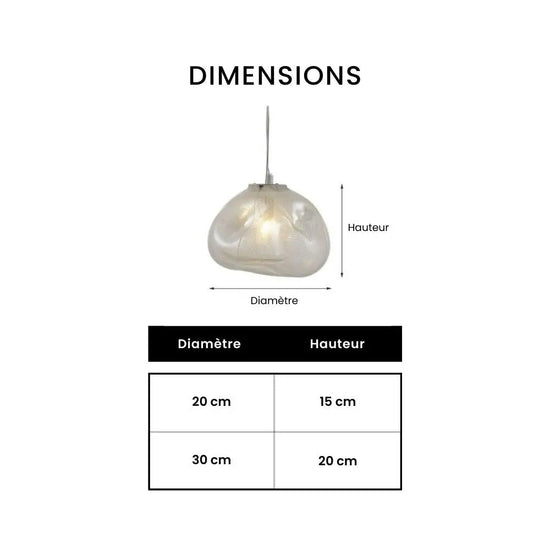 Suspension Marsden En Verre Déformé Luminaire Chambre