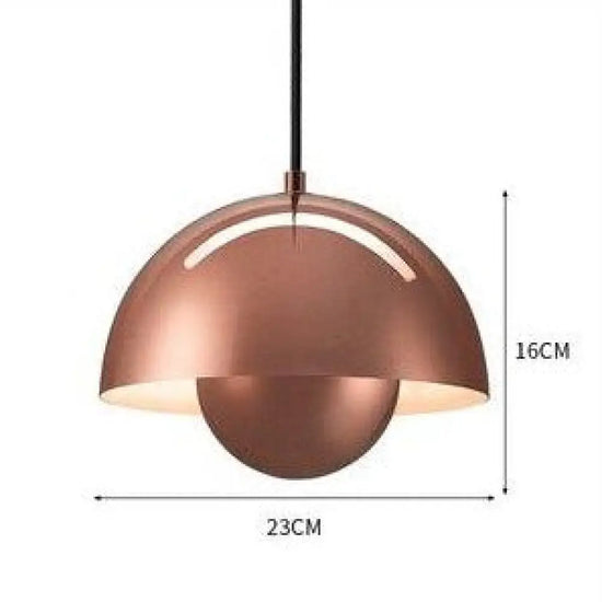 Suspension Maryana Abat-Jour Demi-Cercle Coloré Cuivre Luminaire Chambre