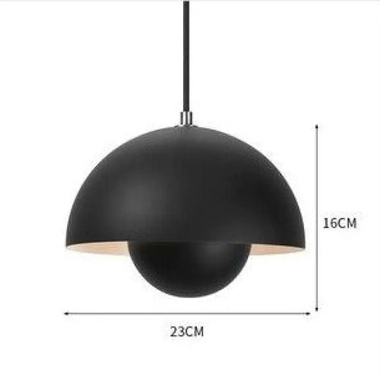 Suspension Maryana Abat-Jour Demi-Cercle Coloré Noir Luminaire Chambre