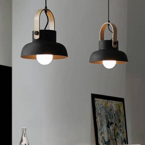 Suspension Métal Bois Style Industriel Luminaire Chambre
