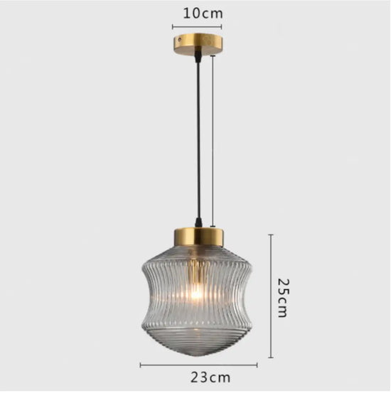 Suspension Moderne En Verre Raina B - Gris Luminaire Chambre