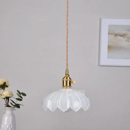 Suspension Rétro Led Verre Hôtel Blanc - 16X20Cm Luminaire Chambre