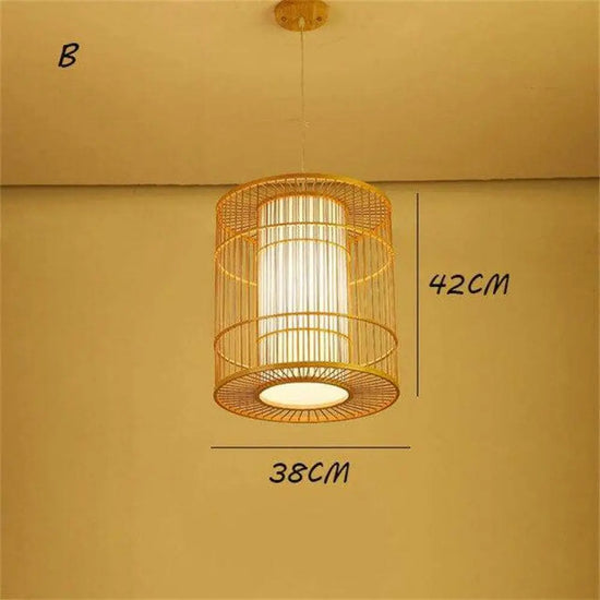 Suspension Rotin Led Cylindre Tea Jaune / B Luminaire Chambre