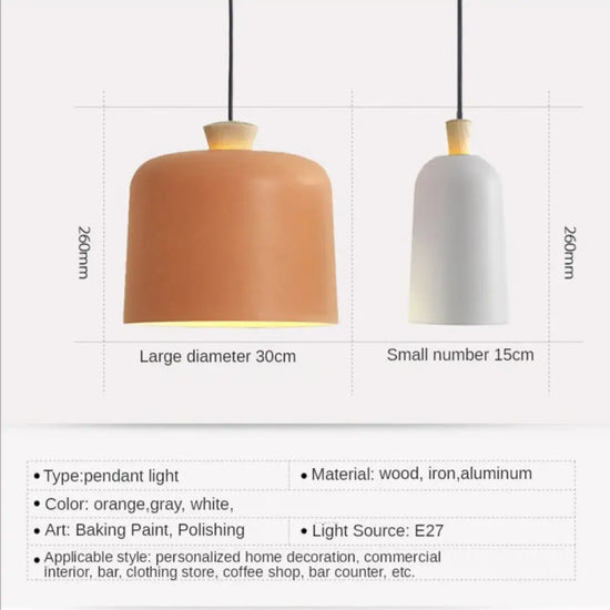 Suspension Scandinave Maloe Métal Bois Luminaire Chambre