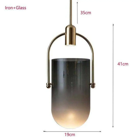 Suspension Verre Lumineuse Et Dorée Moderne B / Froide Luminaire Chambre