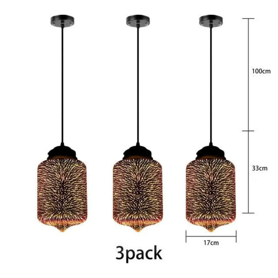 Suspension Verre Multicolore 3D Kaili 3 - A Luminaire Chambre