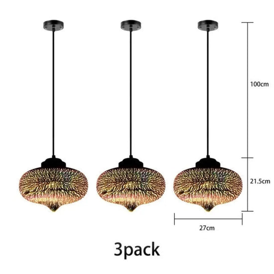 Suspension Verre Multicolore 3D Kaili 3 - D Luminaire Chambre