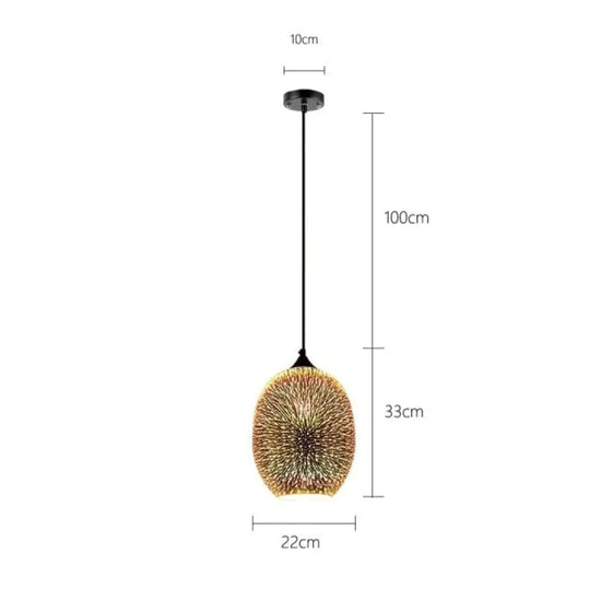 Suspension Verre Multicolore 3D Kaili B Luminaire Chambre