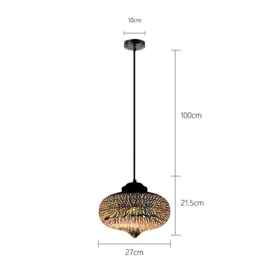 Suspension Verre Multicolore 3D Kaili D Luminaire Chambre