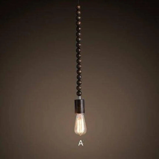 Suspension Vintage Bois Ampoule Edison A Luminaire Chambre