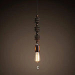 Suspension Vintage Bois Ampoule Edison C Luminaire Chambre