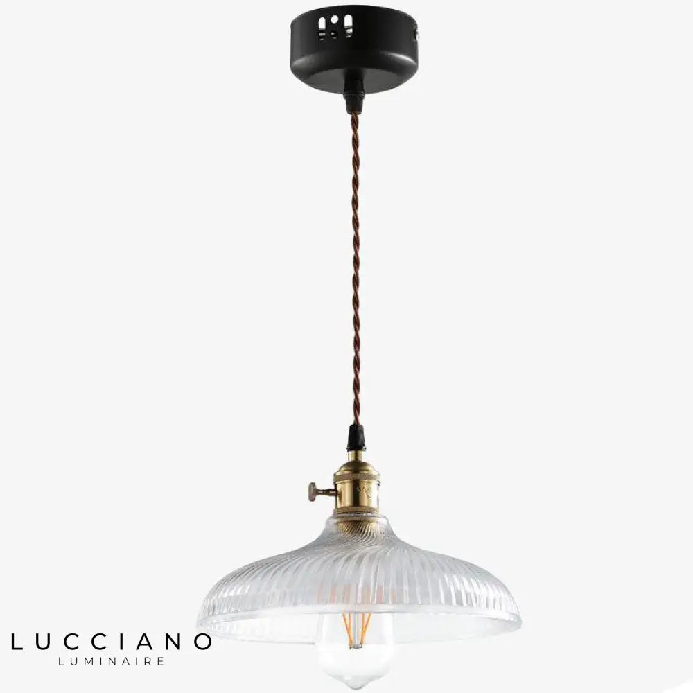 Suspension Vintage Verre Base Dorée Luminaire Chambre