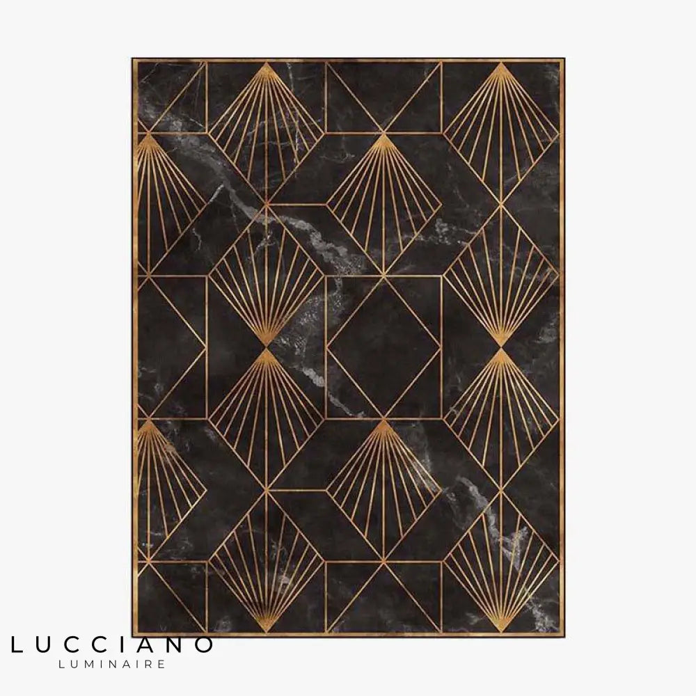 Tapis Vintage Géométrique Luxury Floor Luminaire Doré