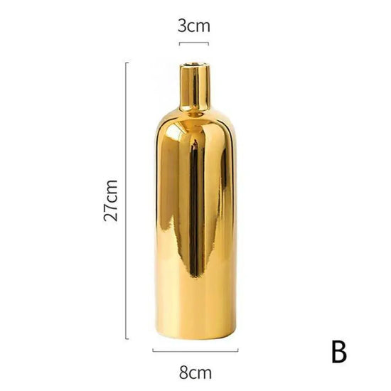 Vase Design En Métal Doré B Luminaire