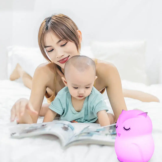 Veilleuse bébé hibou rechargeable télécommandée