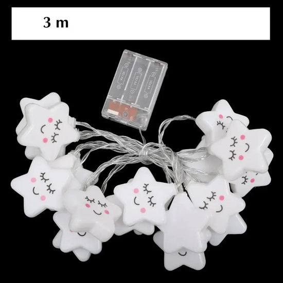 Veilleuse étoile qui sourit guirlande lumineuse blanc