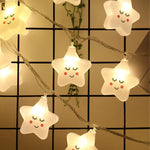 Veilleuse étoile qui sourit guirlande lumineuse blanc