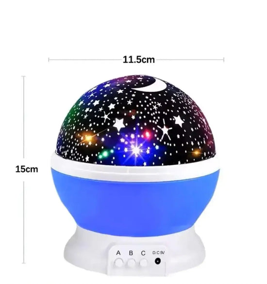 Veilleuse projecteur LED rotatif produisant un ciel étoilé