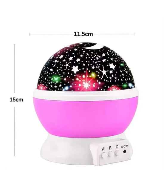 Veilleuse projecteur LED rotatif produisant un ciel étoilé